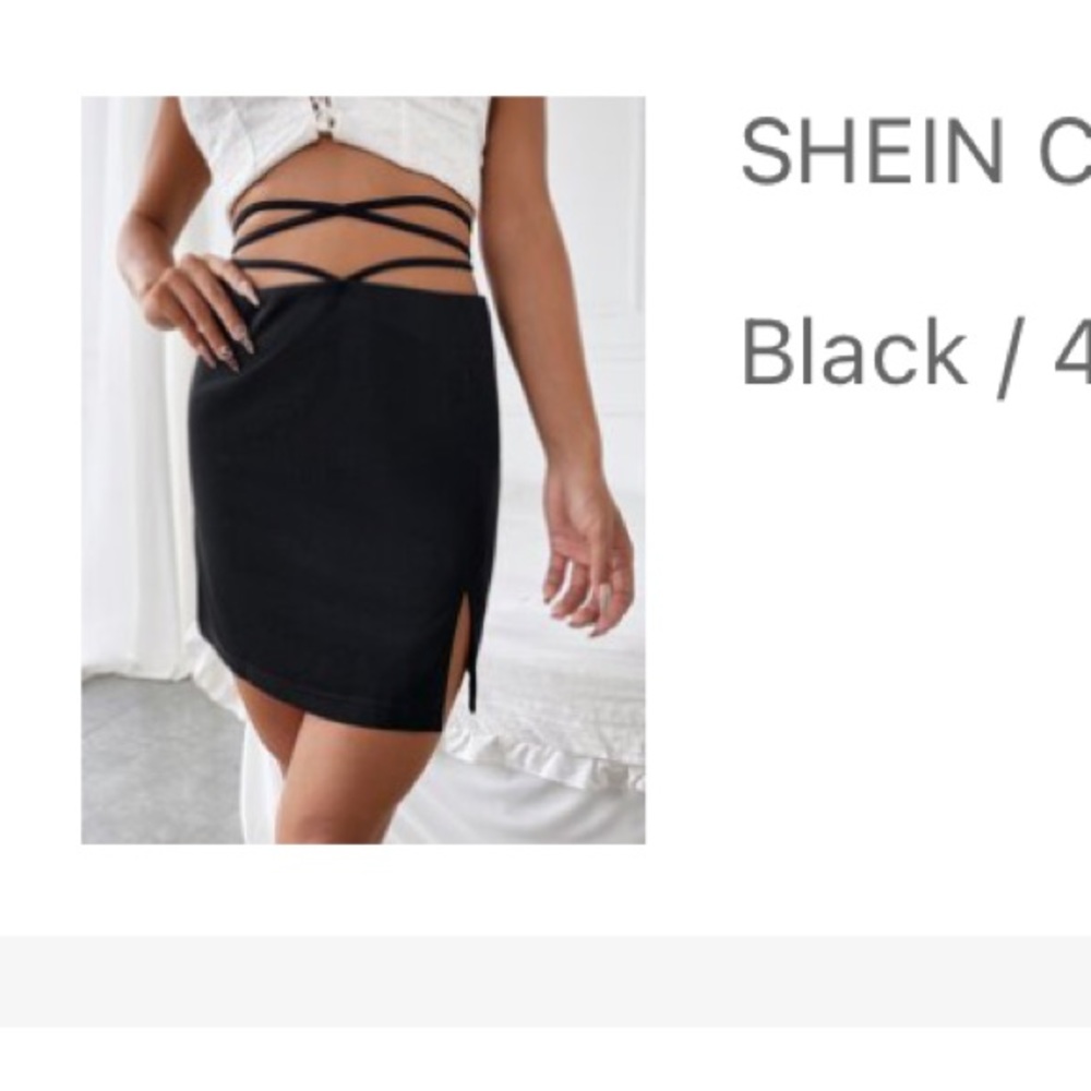 Criss Cross Split Tie Back Skirt